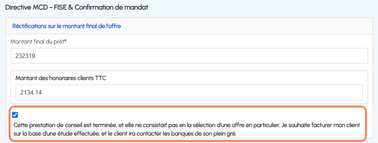Confirmation de mandat Courtisia